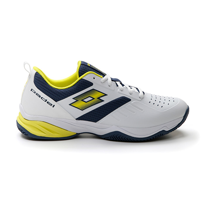Men Lotto Superrapida 400 Iv Paddle Shoes White / Yellow / Dark / Blue | 56071-RDFQ