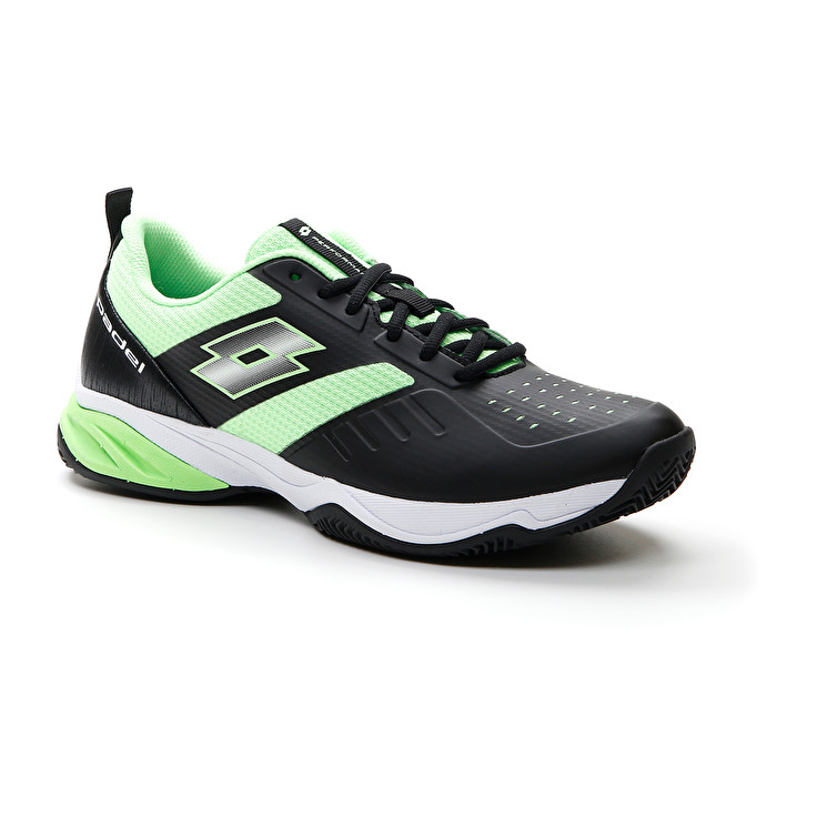 Men Lotto Superrapida 400 Iv Paddle Shoes Black / Green | 80945-YMVL