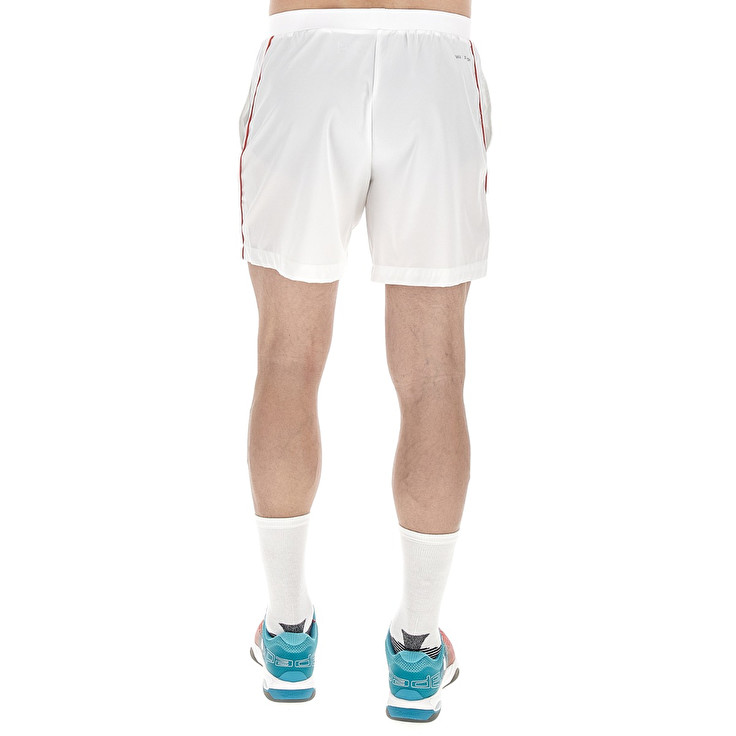 Men Lotto Superrapida V Shorts White / Red | 47926-LAKJ