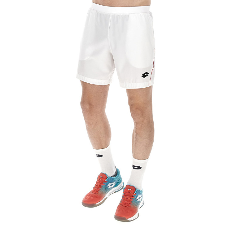 Men Lotto Superrapida V Shorts White / Red | 47926-LAKJ