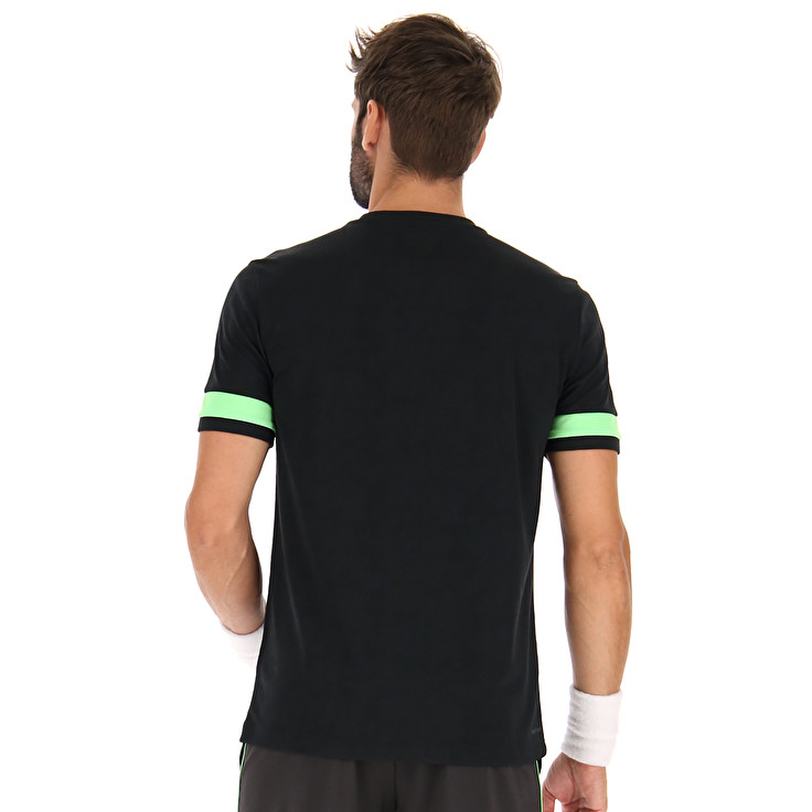 Men Lotto Superrapida V T-shirts Black / Green | 69712-BZCT