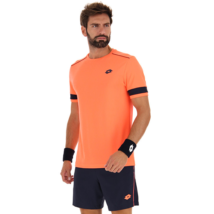 Men Lotto Superrapida V T-shirts Coral | 24875-WILP