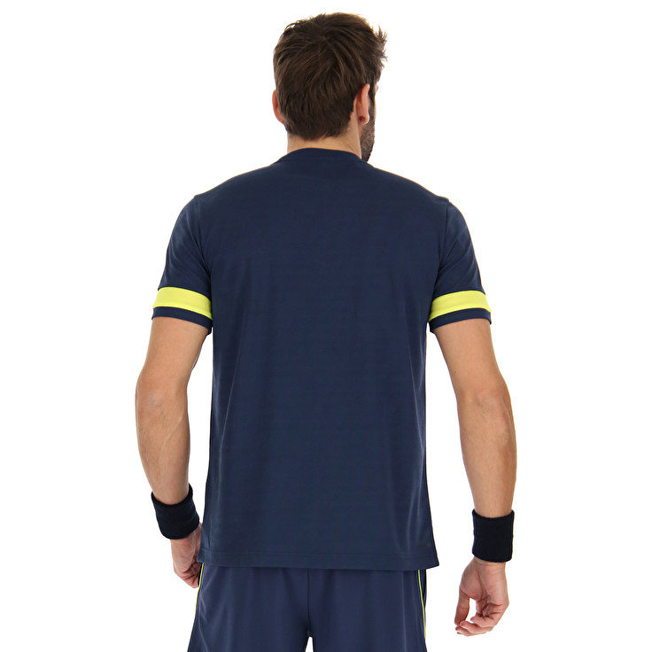 Men Lotto Superrapida V T-shirts Dark / Blue / Yellow | 84730-CGZS