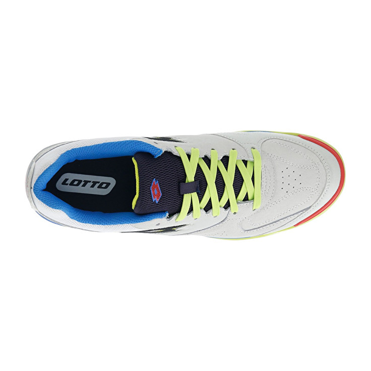 Men Lotto Tacto 200 Vi Id Soccer Shoes White / Blue / Red / Green | 71698-NJUL