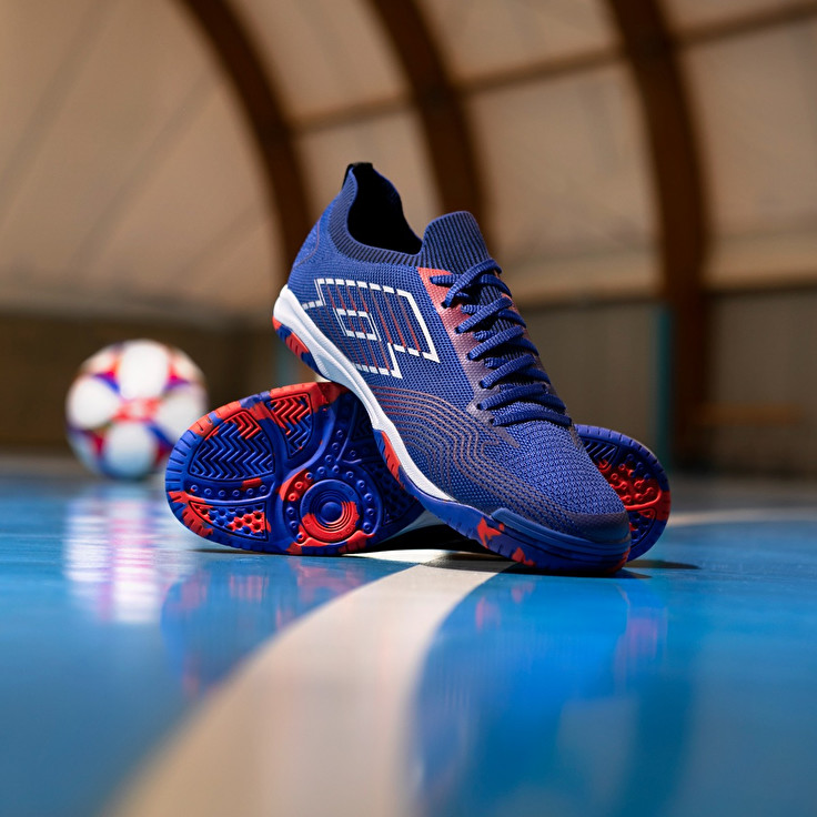 Men Lotto Tacto 250 Id Soccer Shoes Blue / White / Red | 56710-JPUV