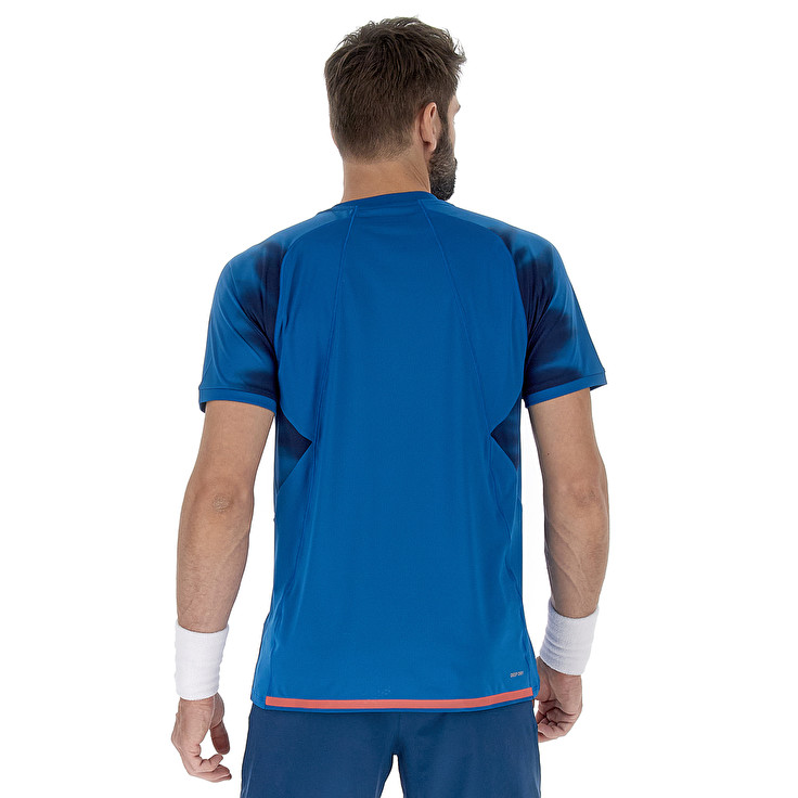 Men Lotto Tech Ii - D2.B T-shirts Blue | 30896-ZNVB