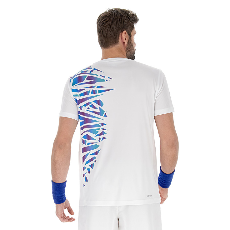 Men Lotto Tech Ii - D3 T-shirts White / Blue | 74610-ADMX