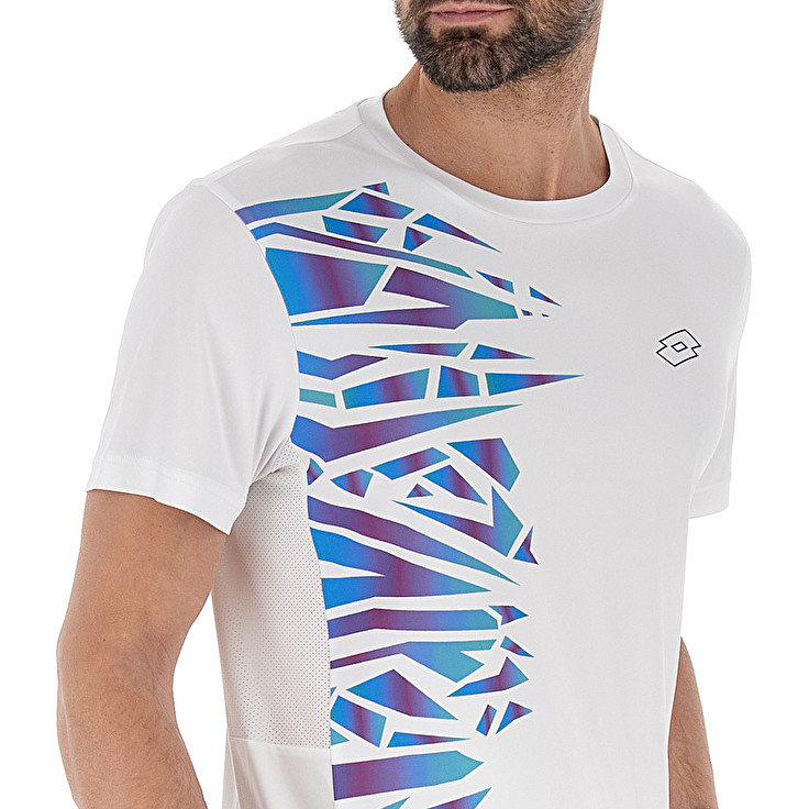Men Lotto Tech Ii - D3 T-shirts White / Blue | 74610-ADMX