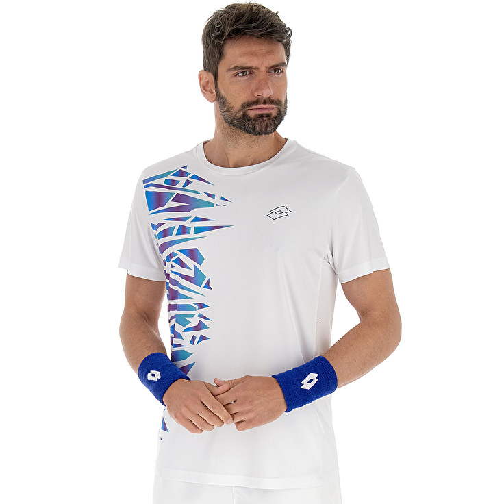 Men Lotto Tech Ii - D3 T-shirts White / Blue | 74610-ADMX