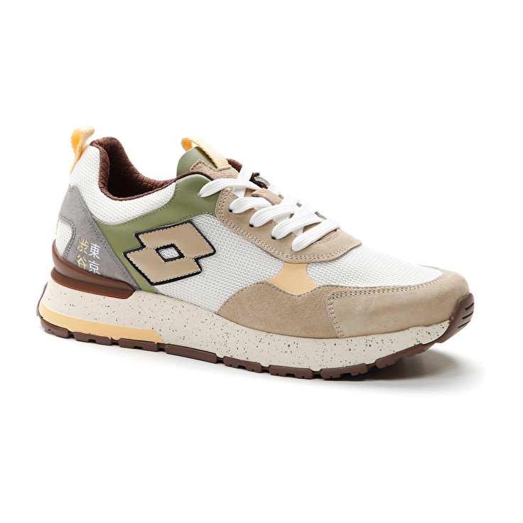 Men Lotto Tokyo Shibuya Iii Leggenda White / Beige / Green | 93764-FZCK