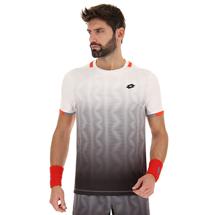 Men Lotto Top Iv 2 T-shirts Black / White | 95436-UROB