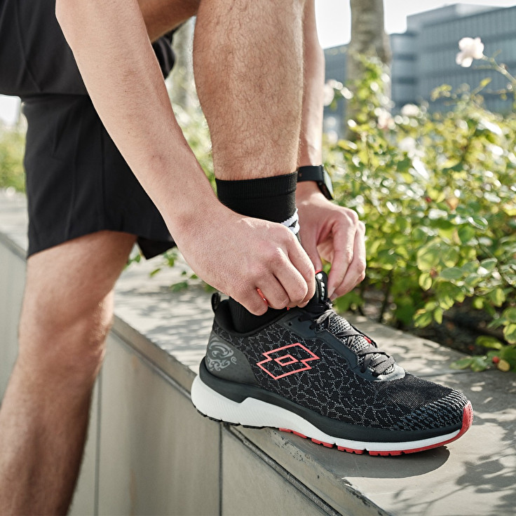 Men Lotto Volata Hyperpulse 100 Running Shoes Black / Red | 67351-IDXW
