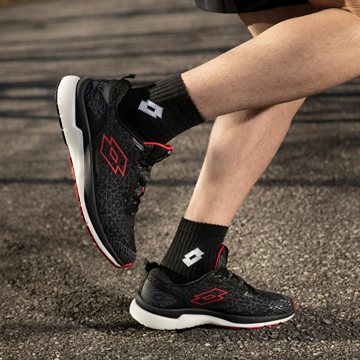 Men Lotto Volata Hyperpulse 100 Running Shoes Black / Red | 67351-IDXW