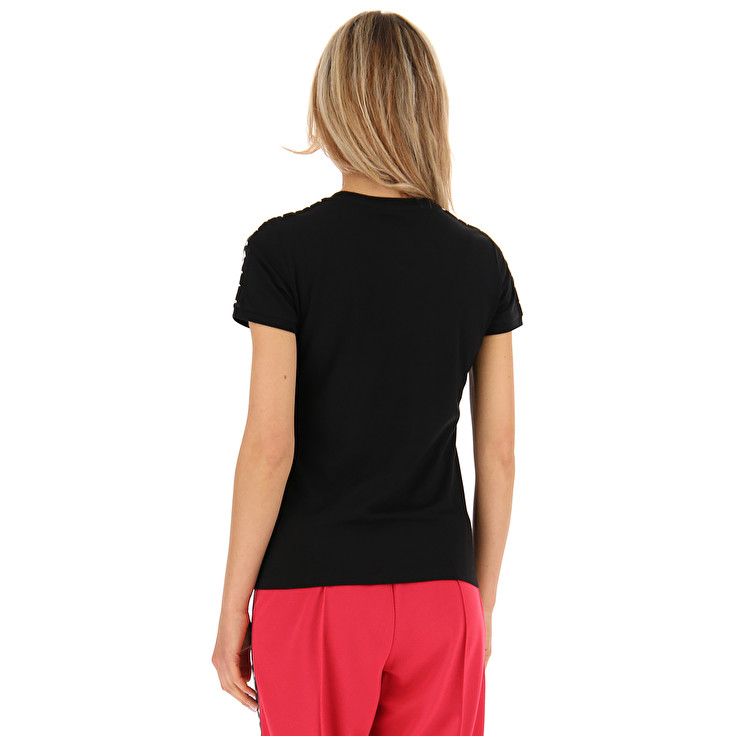 Women Lotto Athletica Icon W T-shirts Black | 08651-JSAM