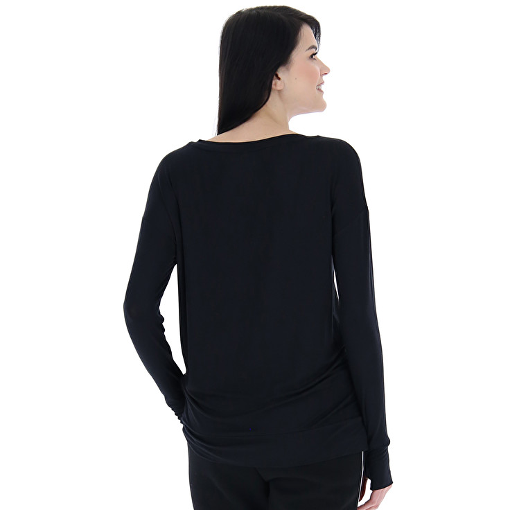 Women Lotto Dinamico W V Ls Vi T-shirts Black | 67504-NZKQ