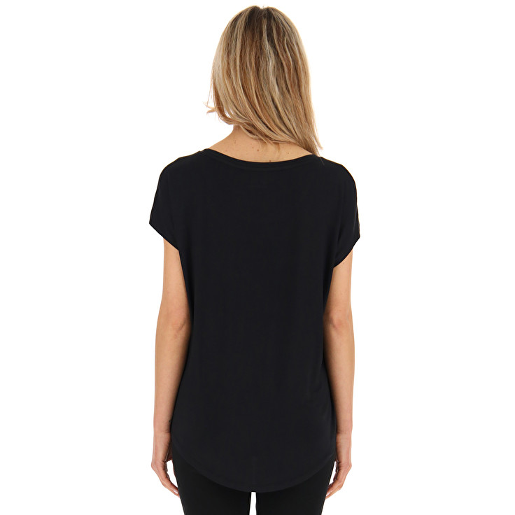 Women Lotto Dinamico W Vii 2 T-shirts Black | 59014-SUDH