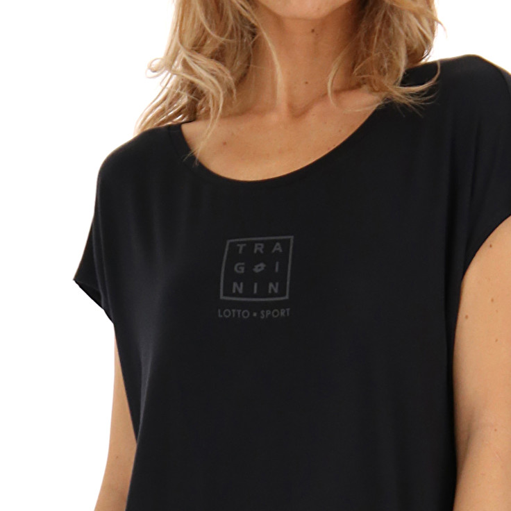 Women Lotto Dinamico W Vii 2 T-shirts Black | 59014-SUDH