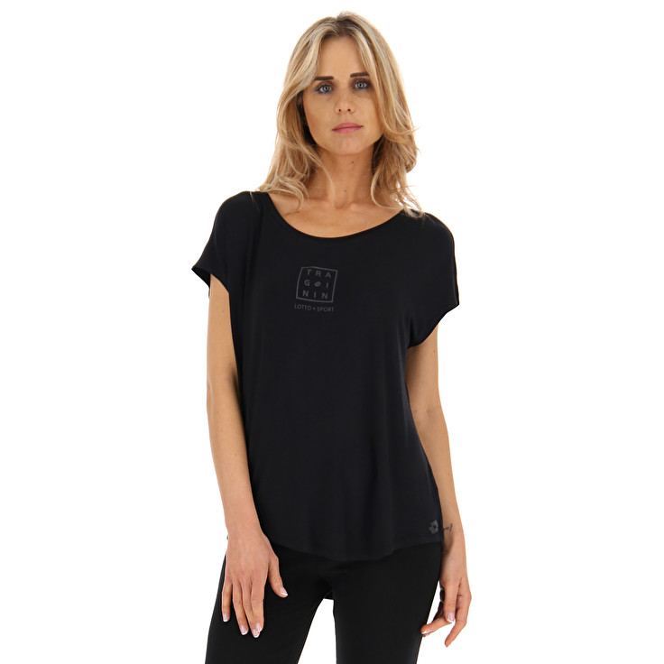 Women Lotto Dinamico W Vii 2 T-shirts Black | 59014-SUDH