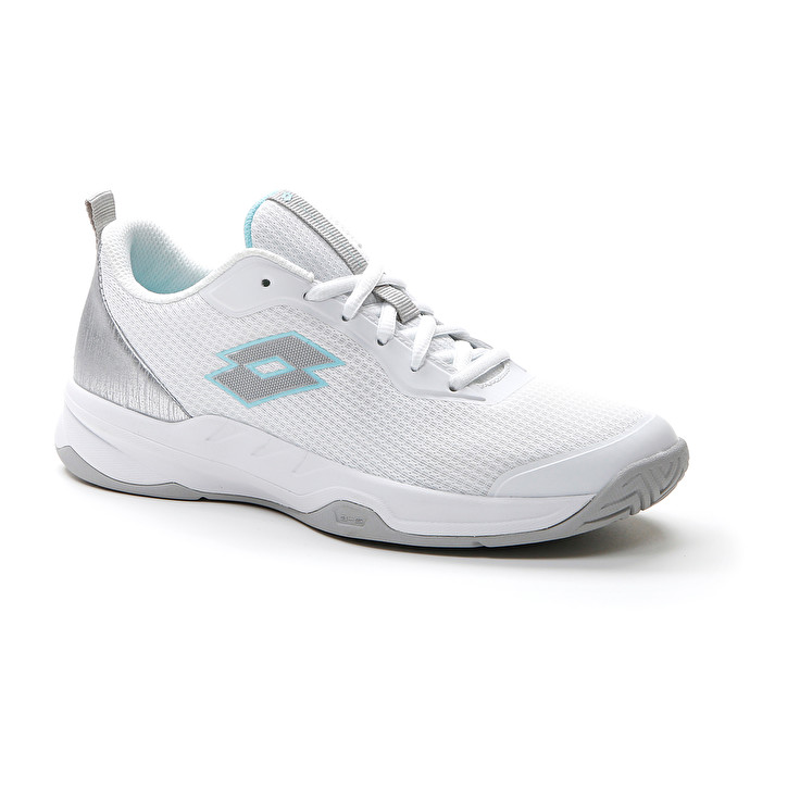 Women Lotto Mirage 600 Alr W Tennis Shoes White / Silver / Blue | 57261-MVXQ