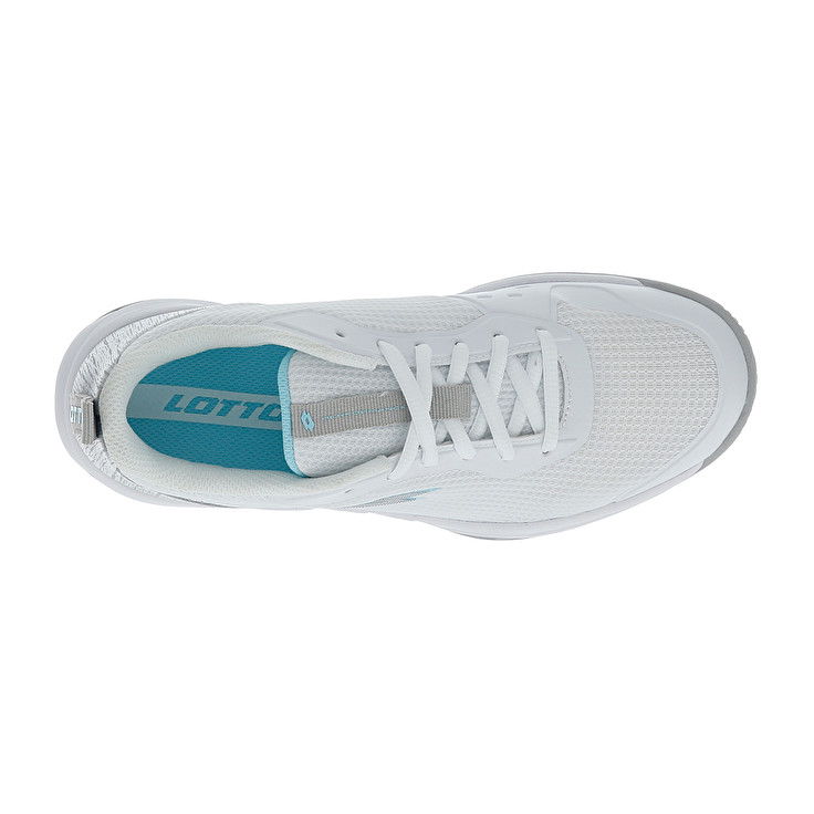 Women Lotto Mirage 600 Alr W Tennis Shoes White / Silver / Blue | 57261-MVXQ