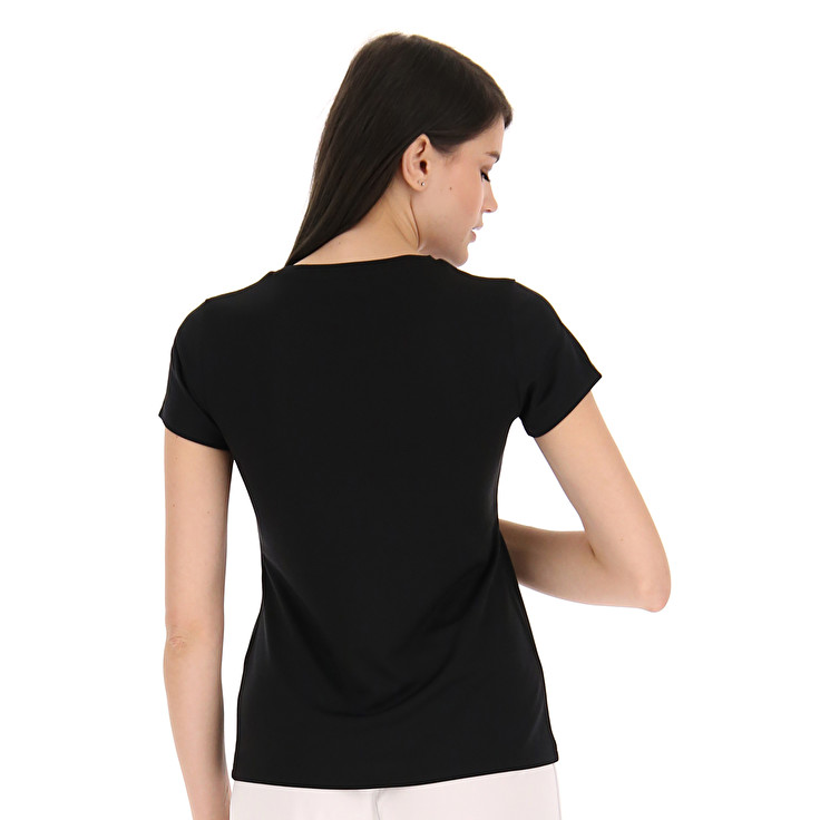 Women Lotto Msp W T-shirts Black | 23678-DQJN