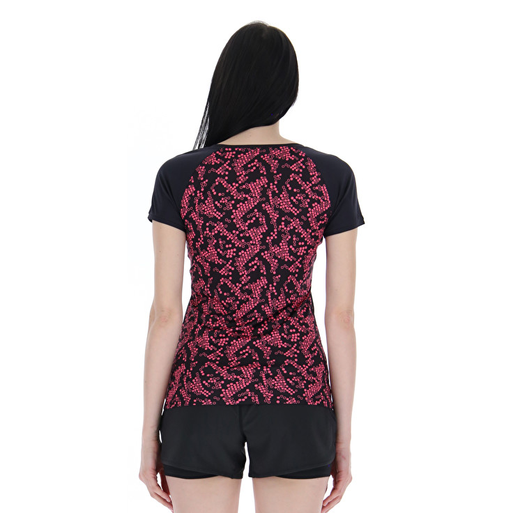 Women Lotto Run&Fit W Prt4 Pl T-shirts Red / Black | 61783-OSYH