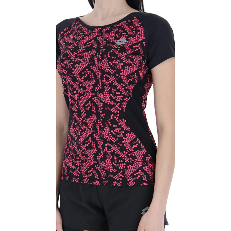 Women Lotto Run&Fit W Prt4 Pl T-shirts Red / Black | 61783-OSYH