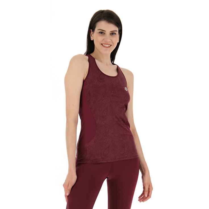 Women Lotto Run Fit W 3 Tanks Burgundy | 38529-XOSE