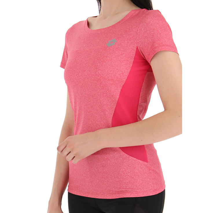 Women Lotto Run Fit W Mel T-shirts Pink | 39147-CEQB
