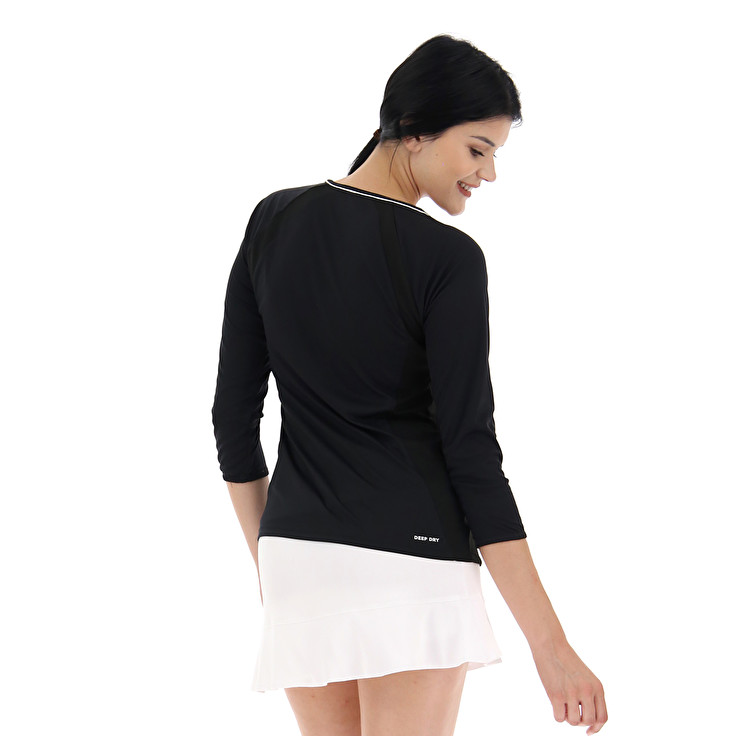 Women Lotto Squadra W Ls Pl T-shirts Black | 76291-CEAV