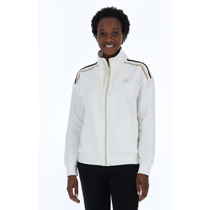 Women Lotto Suit Dehia W V Rib Fl Tracksuits White / Black | 53918-PGVI
