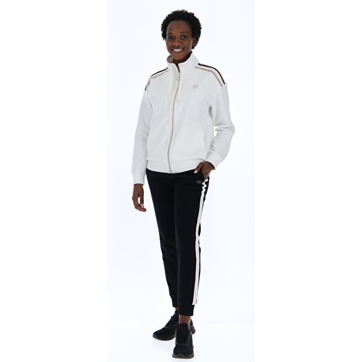 Women Lotto Suit Dehia W V Rib Fl Tracksuits White / Black | 53918-PGVI