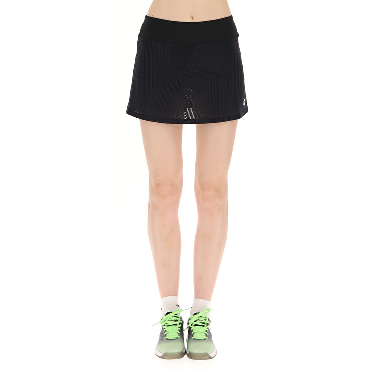 Women Lotto Superrapida W V Skirts Black / Green | 80379-VAWI