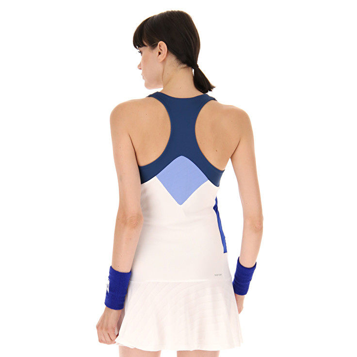 Women Lotto Tech W I - D1 Dress White / Blue | 76549-OPRK