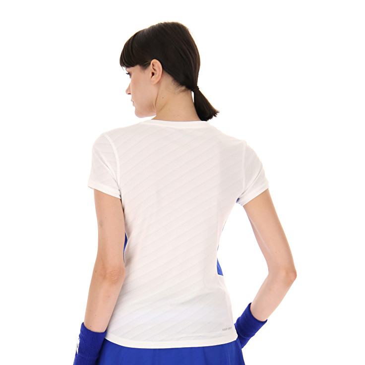Women Lotto Tech W I - D2 T-shirts White / Royal | 80953-JKVF