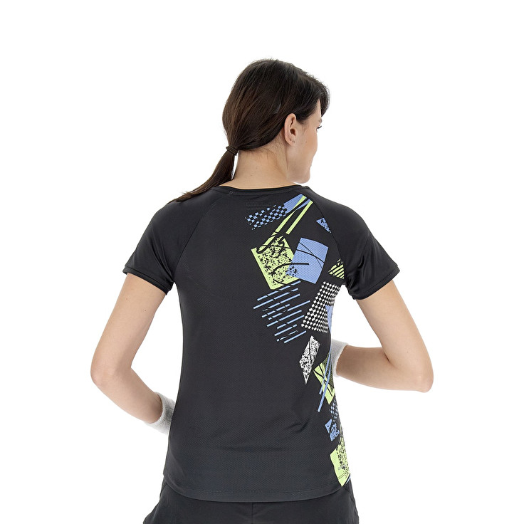 Women Lotto Tech W I - D5 T-shirts Black | 71590-JLXI