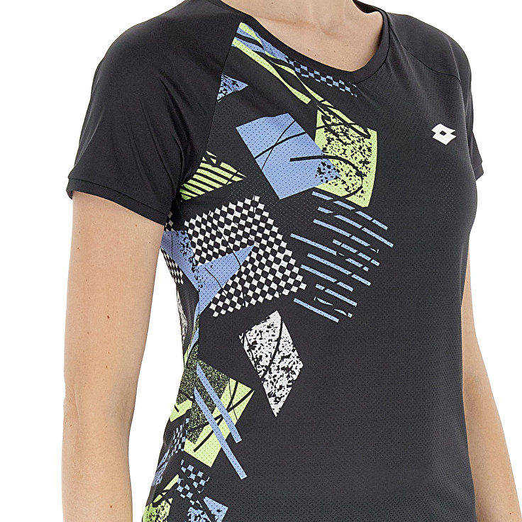 Women Lotto Tech W I - D5 T-shirts Black | 71590-JLXI