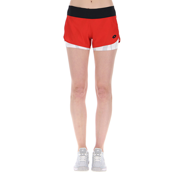 Women Lotto Top Ten W Iii Prt2 Pl Shorts Red | 23495-USTN