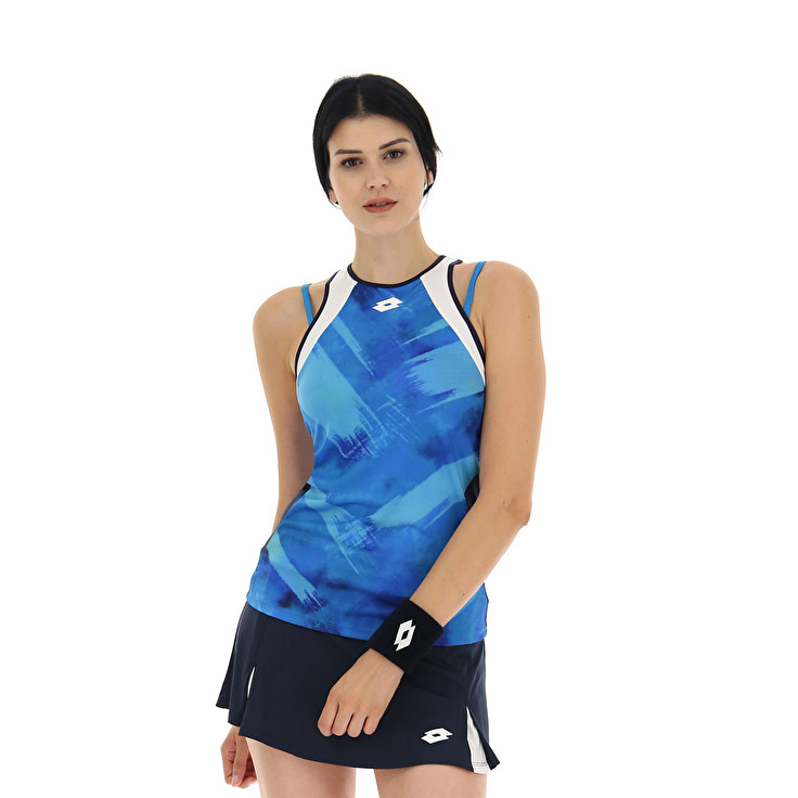 Women Lotto Top Ten W Iii Prt3 Pl Tanks Blue | 28964-SFIJ