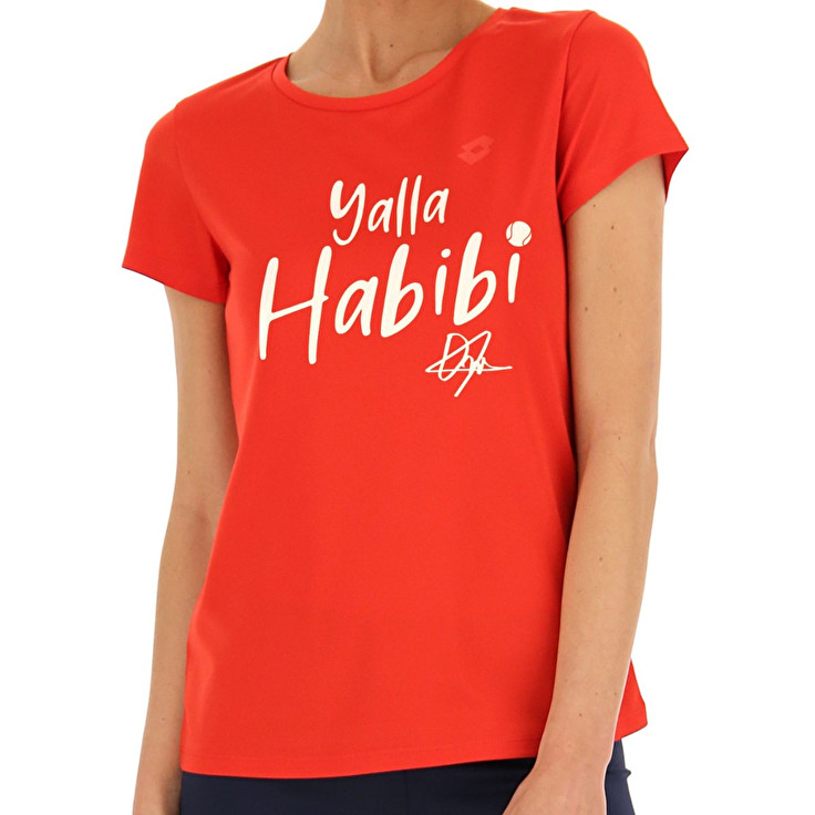 Women Lotto Yalla Habibi Jabeur W T-shirts Red | 53746-KEDU